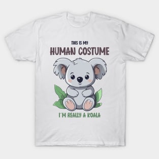 Cute Koala Halloween T-Shirt | This is My Human Costume Tee | Funny Wildlife Lovers Season Outfit | Adorable Gift Idea T-Shirt